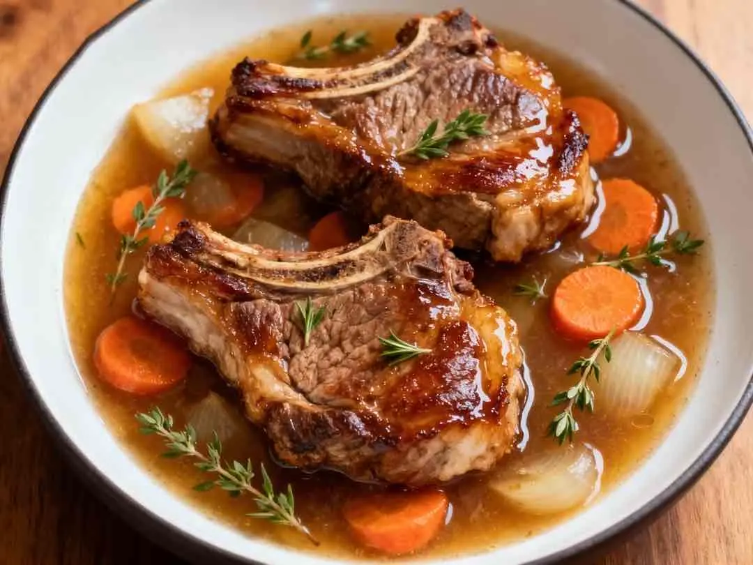 Apple Cider Braised Pork Chops
